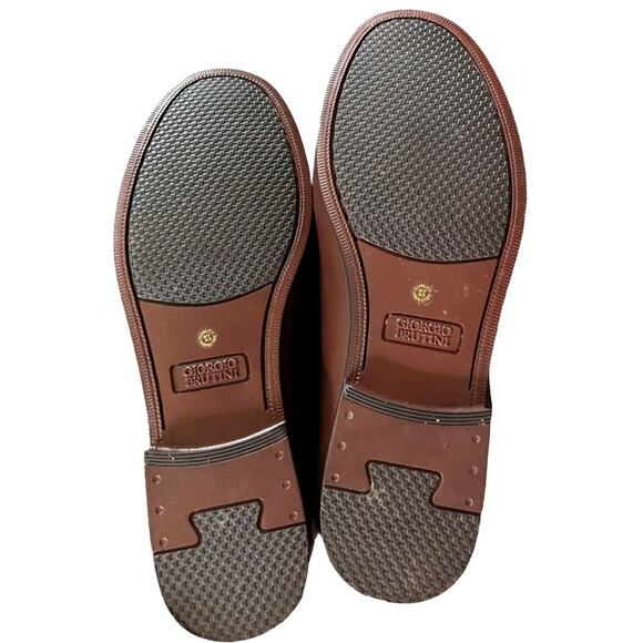 Giorgio Brutini Mens Brown Leather Loafers with Tassels - Picture 6 of 6